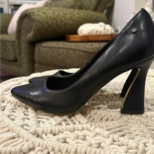 French Connection Black Leather Heels